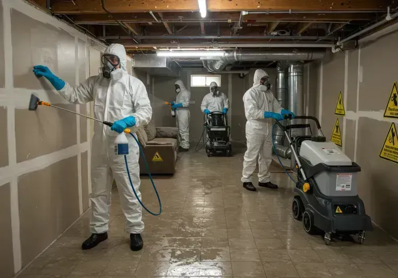 Basement Moisture Removal and Structural Drying process in Grant City, NY